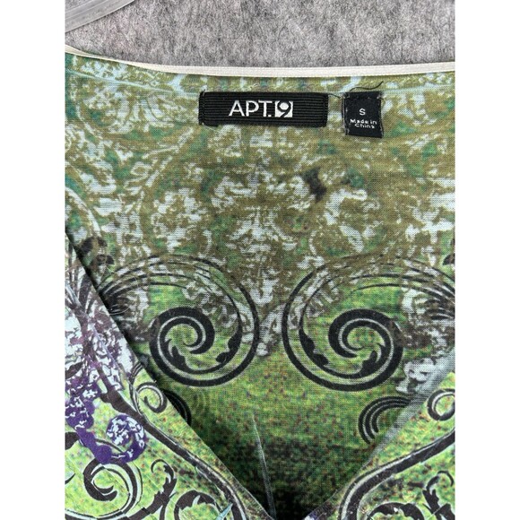 Apt 9 Floral Fairy Beaded Embellished Top Size S Flutter Sleeve Sheer Whimsy - Picture 8 of 9